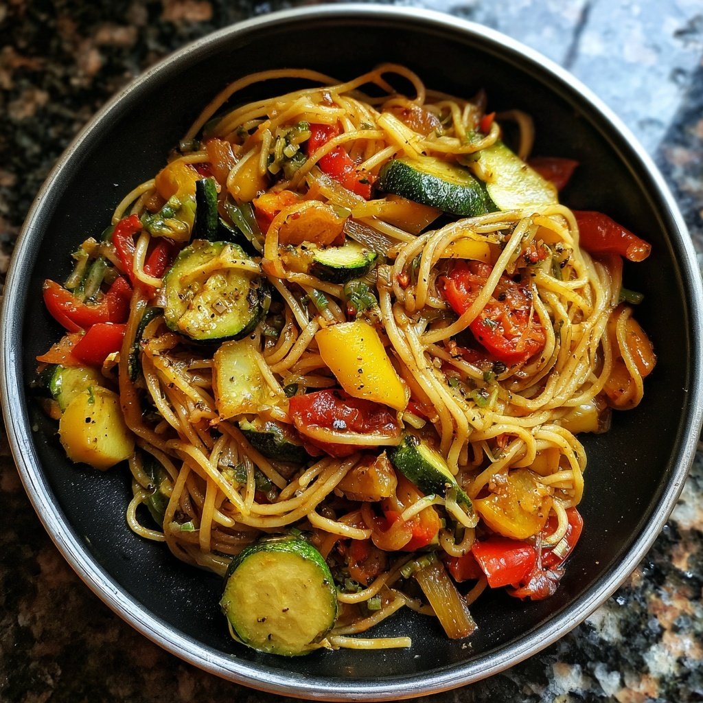 Kalorienarme Nudelpfanne