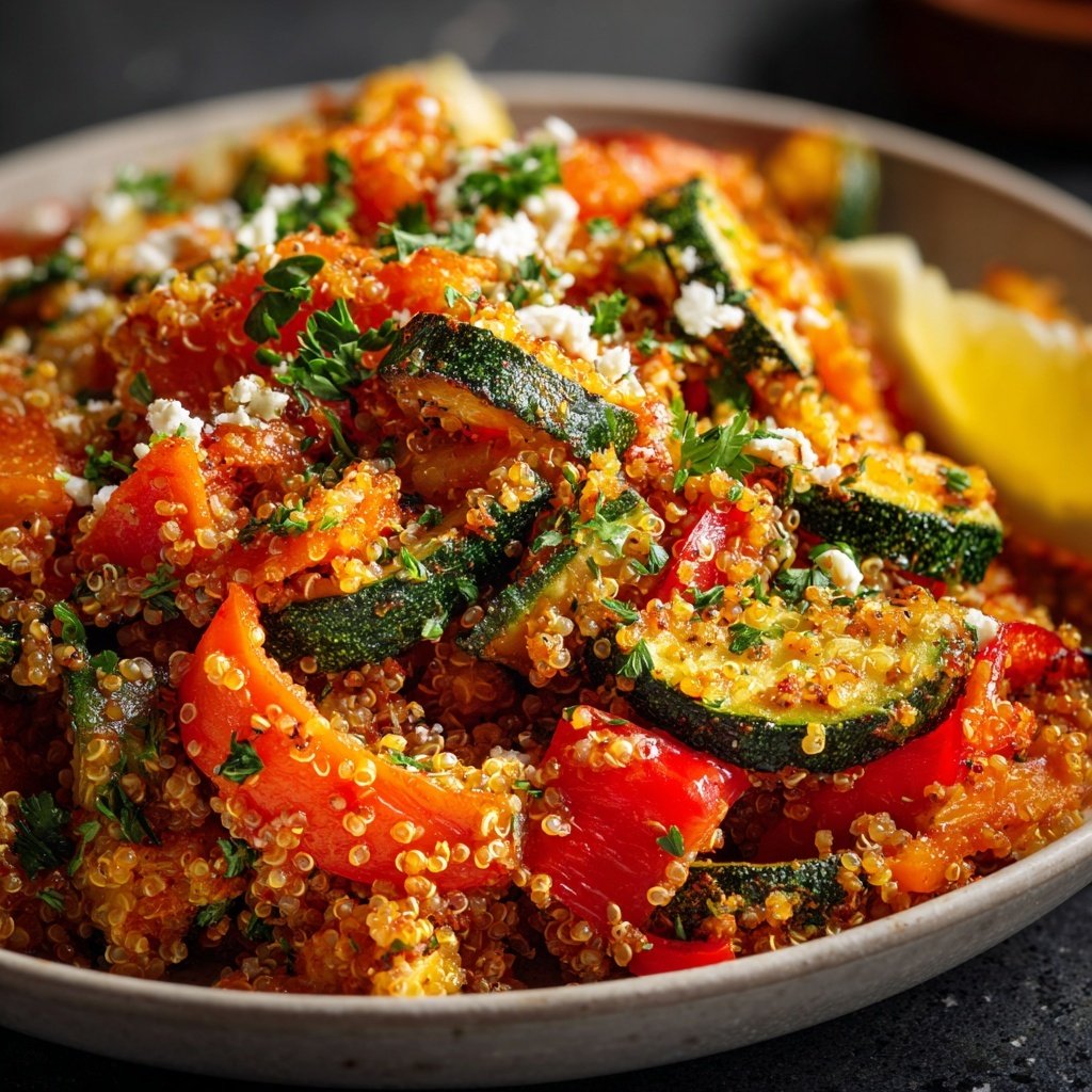Mittagessen mit Quinoa und Gemüse