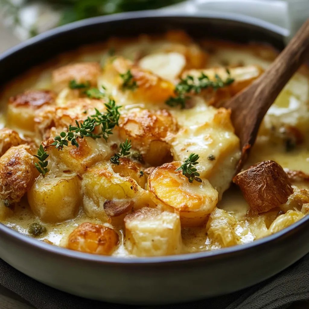 Einfacher Rosenkohl-Auflauf mit Kartoffeln