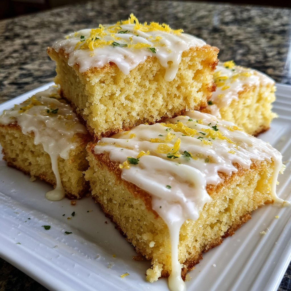 Zitronenkuchen mit Joghurtglasur