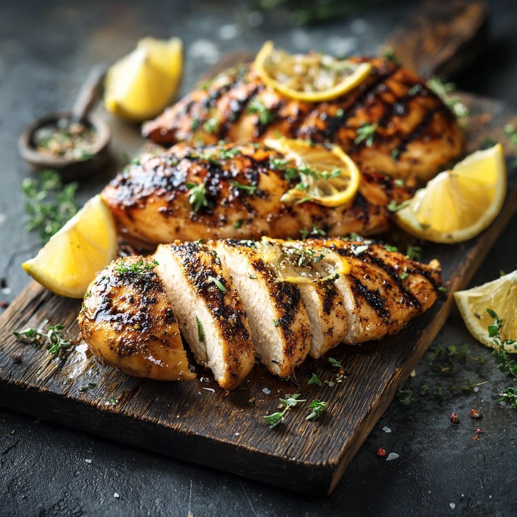 Gegrillte Hähnchenbrust Mit Zitronensaft
