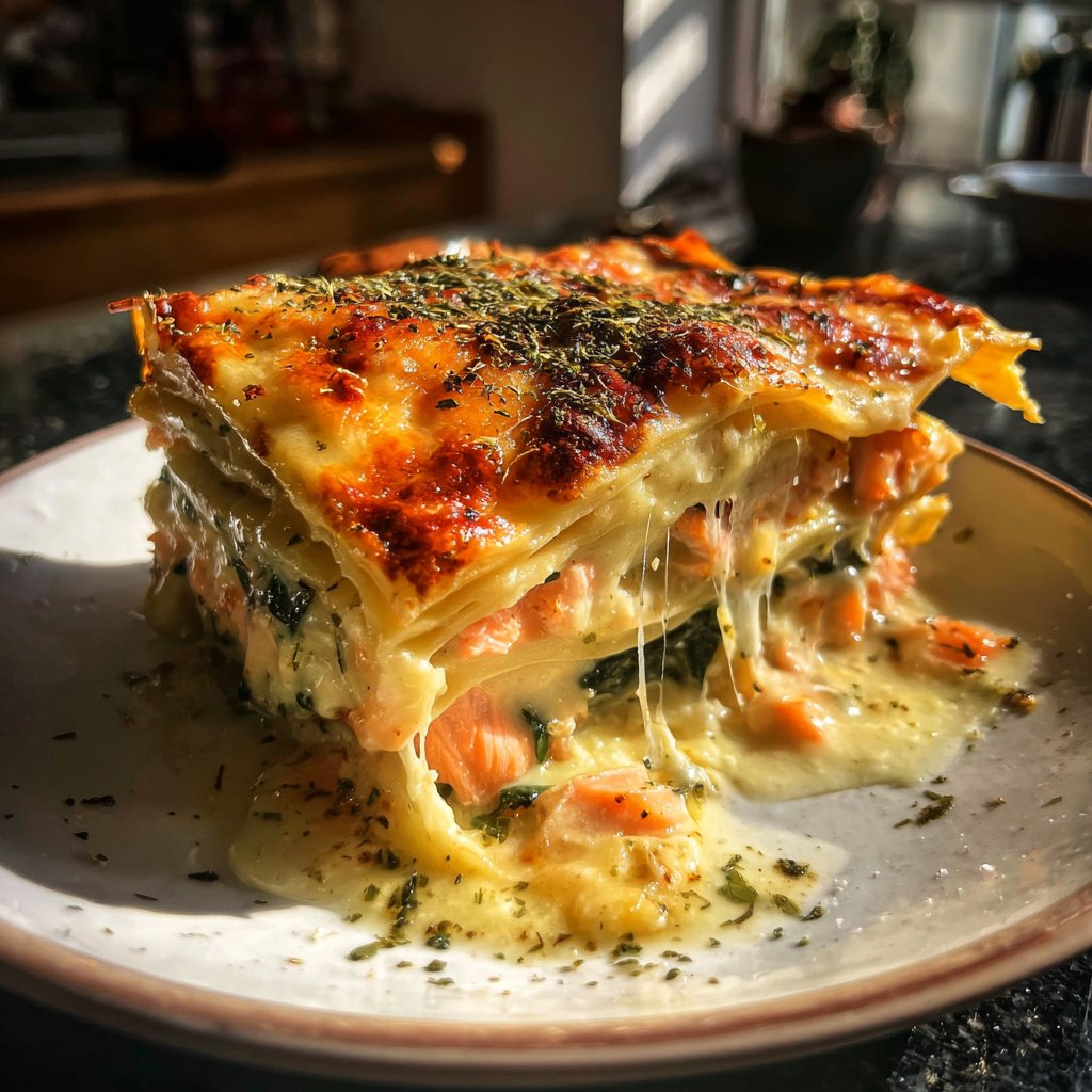 Lasagne mit Lachs und Sahnesauce