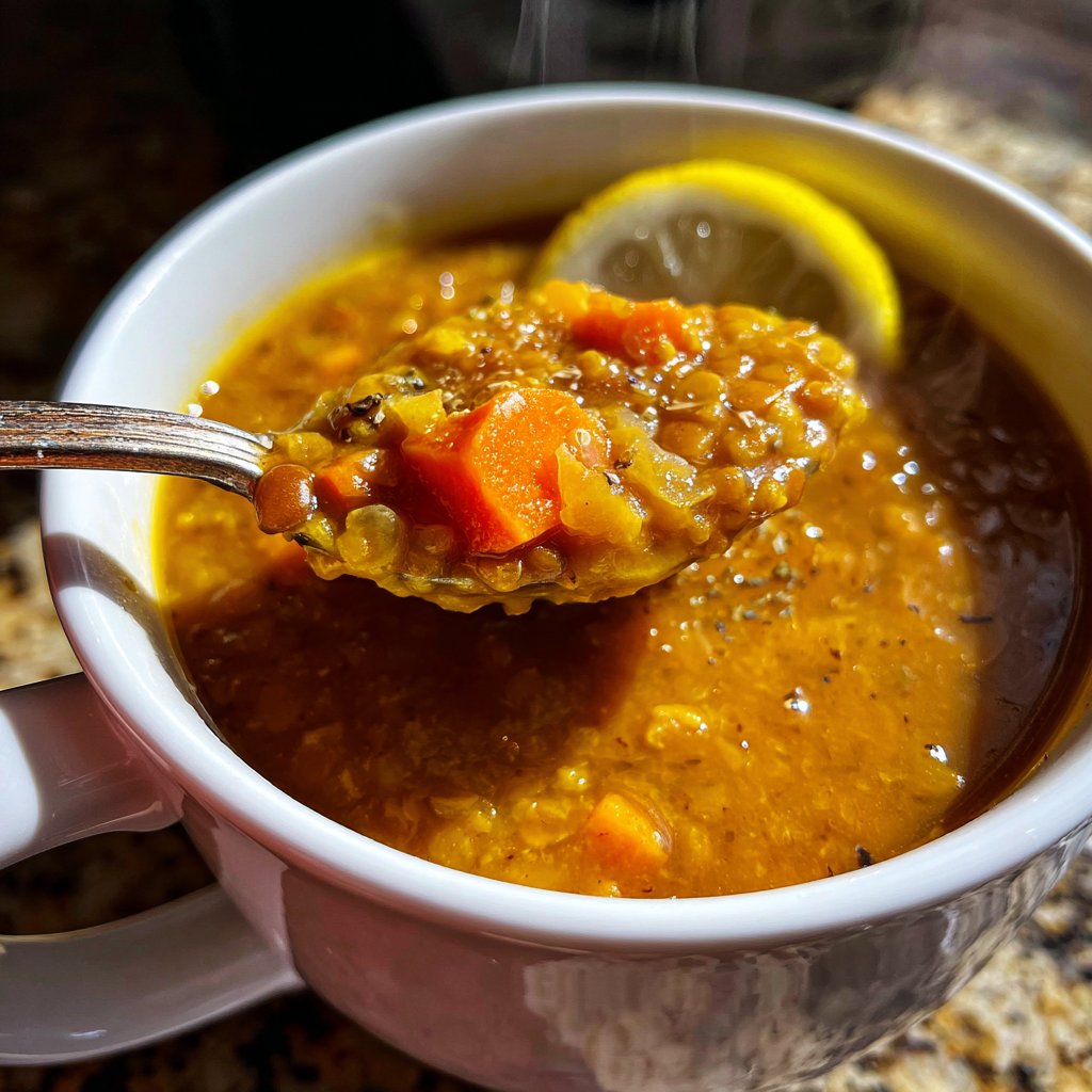 Linsensuppe mit Zitrone