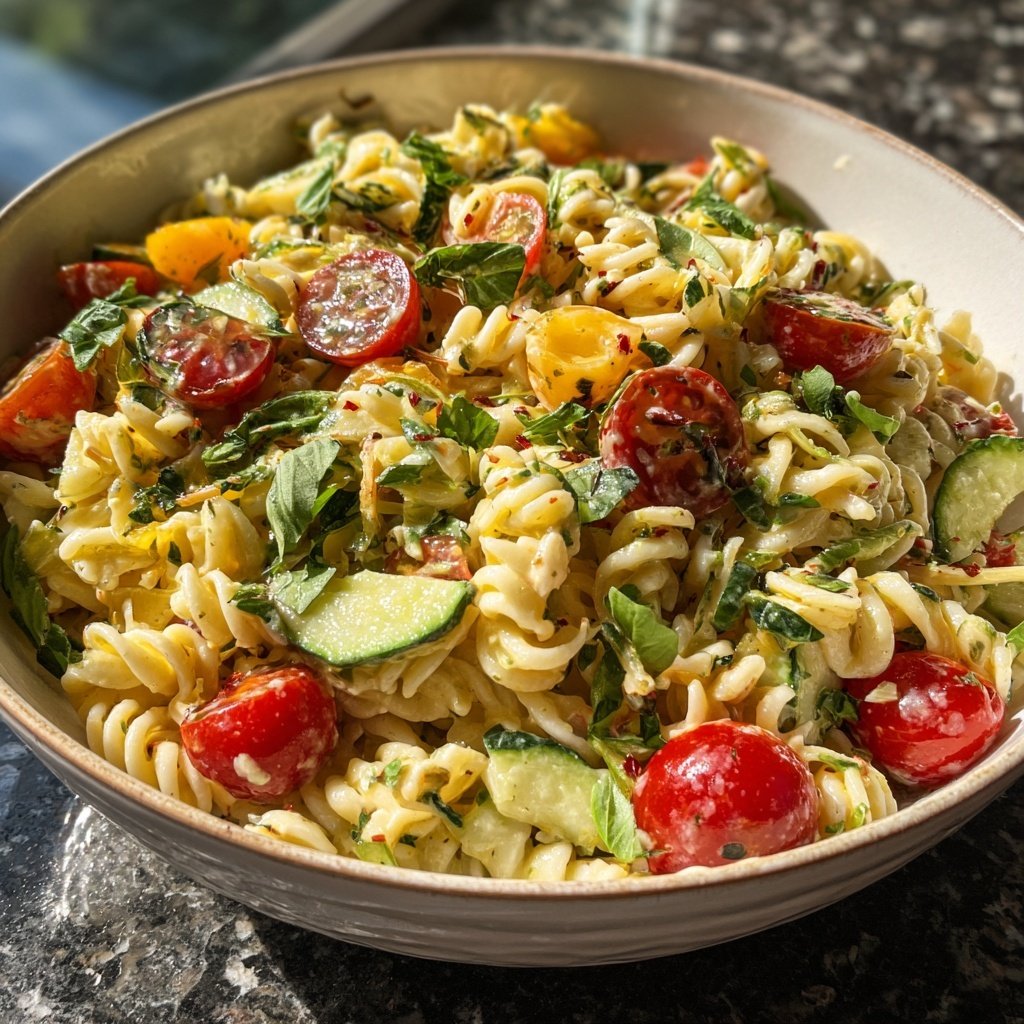 Mediterraner Nudelsalat Cremig