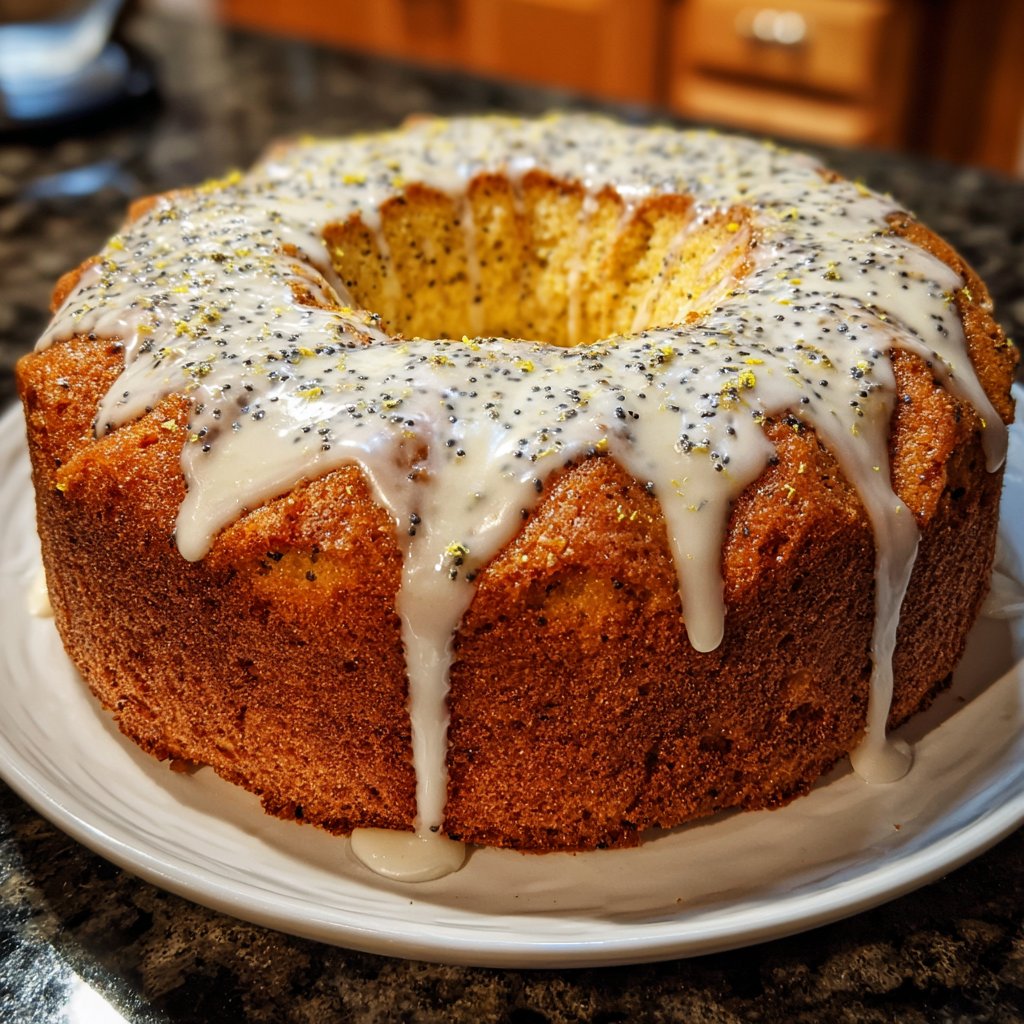 Zitronenkuchen mit Mohn