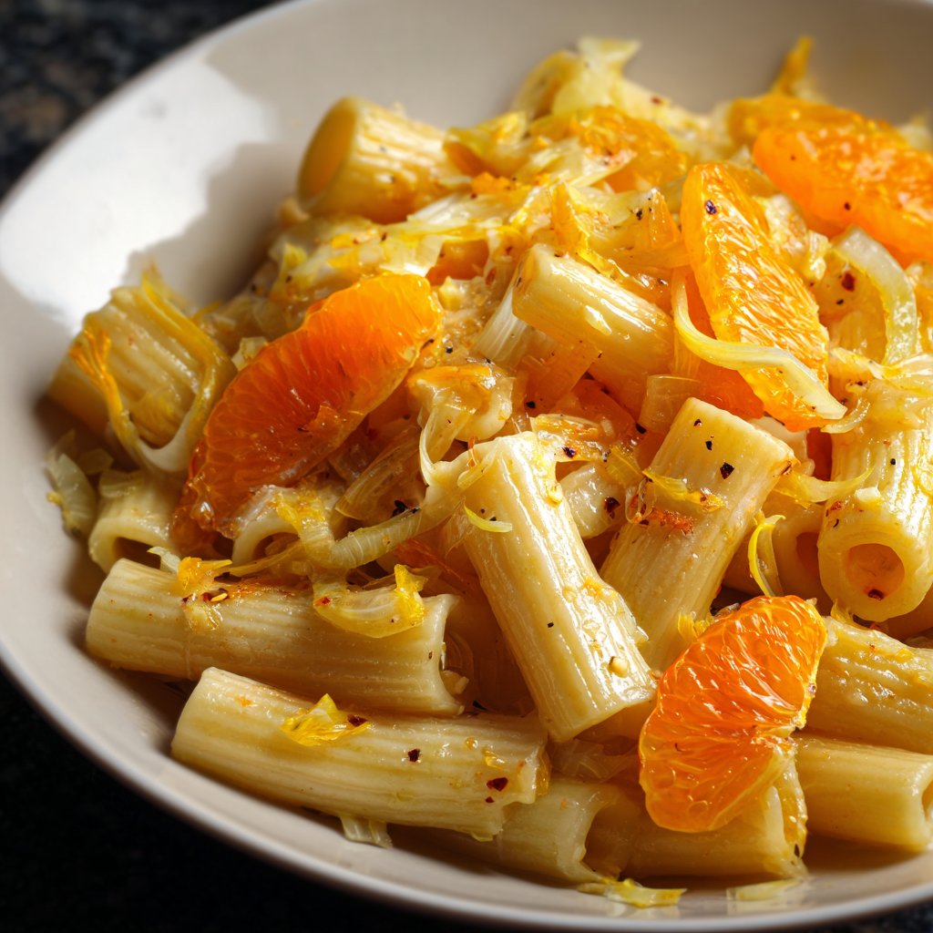 Rigatoni mit Fenchel und Orange